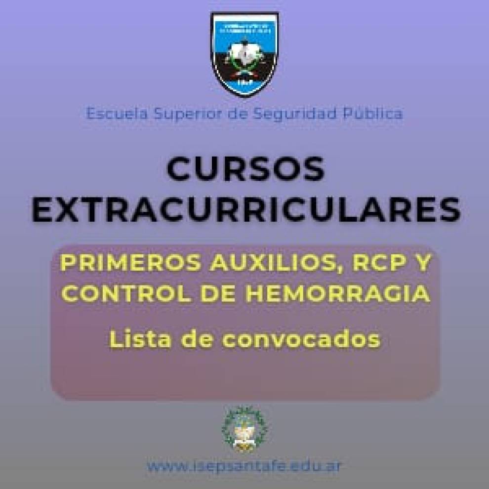 Curso Extracurricular EN PRIMEROS AUXILIOS, RCP Y CONTROL DE HEMORRAGIA